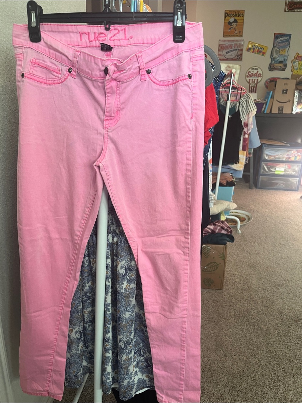 Rue21 Pastel Pink High-Waist Jeans